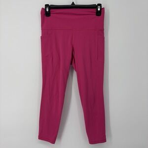 Athleta Salutation Stash 7/8 Leggings Hot Pink  Womens Size Small Pockets Gym